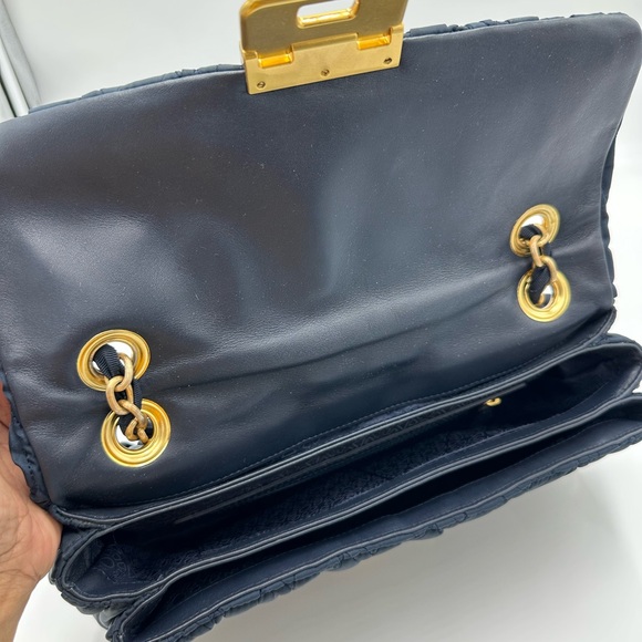 Nina Ricci Midnight Blue Braided Shoulder Bag - Picture 8 of 14